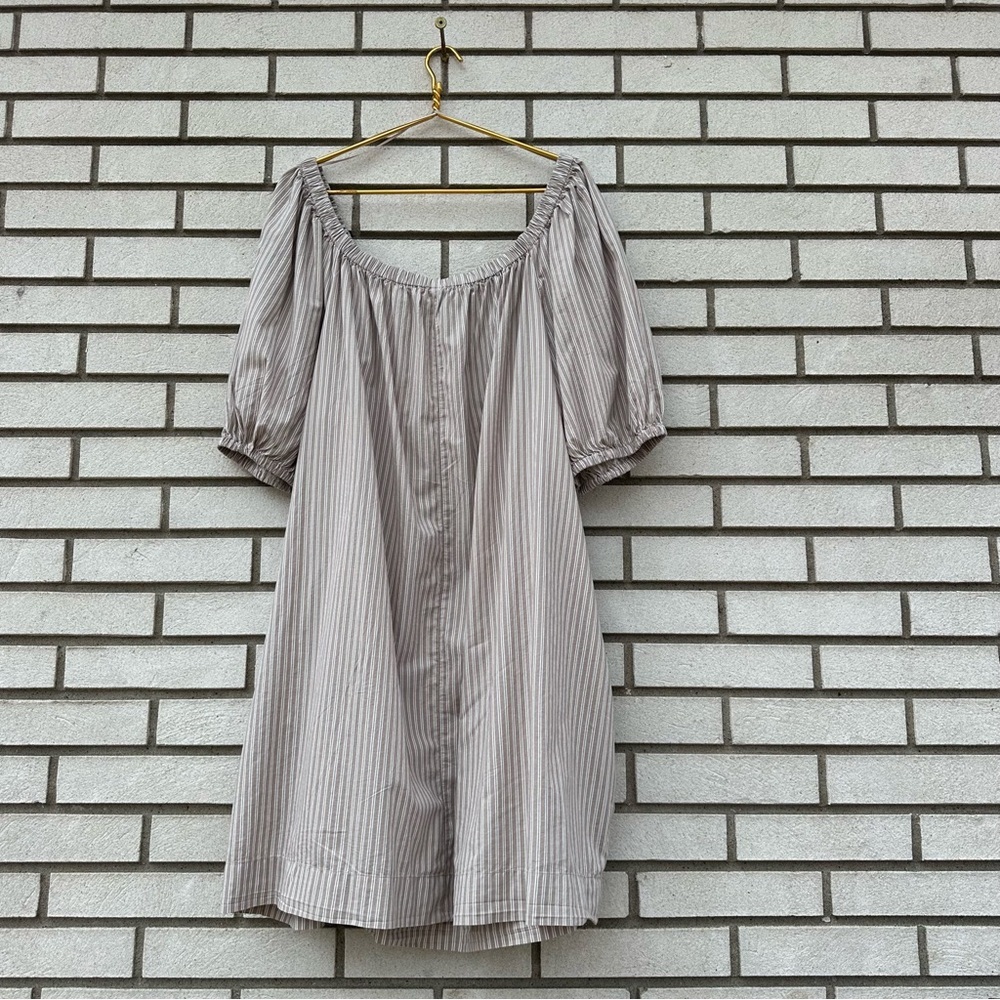 Old Navy Striped Off Shoulder Mini Swing Dress Cotton Pockets Boho XXL Tall - Picture 9 of 13
